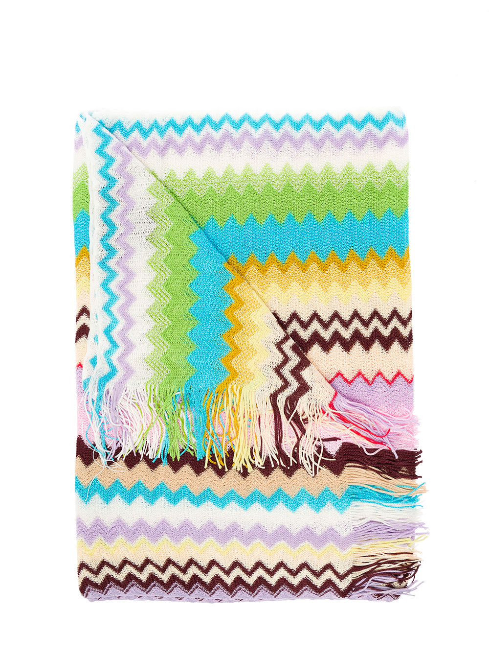 Missoni Womans Multicolor Viscose Blend Scarf With Zig Zag Motif