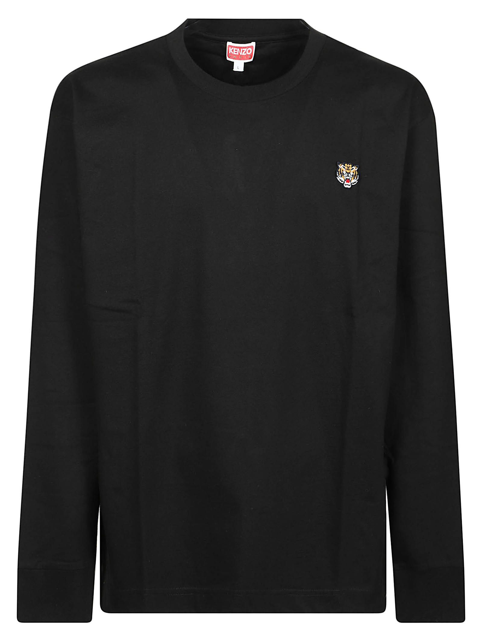 Shop Kenzo Lucky Tiger Long Sleeve T-shirt In J Noir