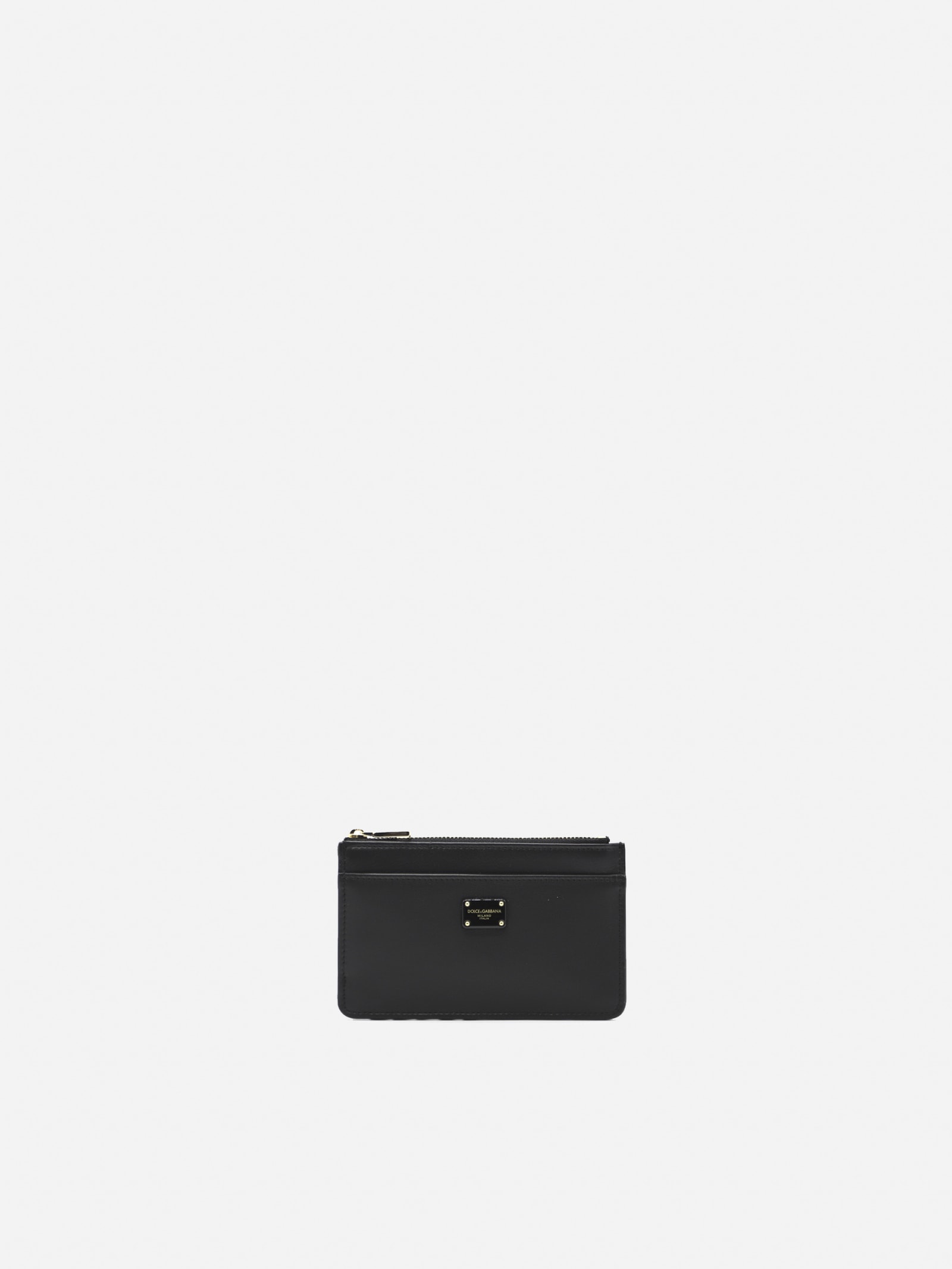 Dolce & Gabbana Leather Card Holder With Logo Plate
