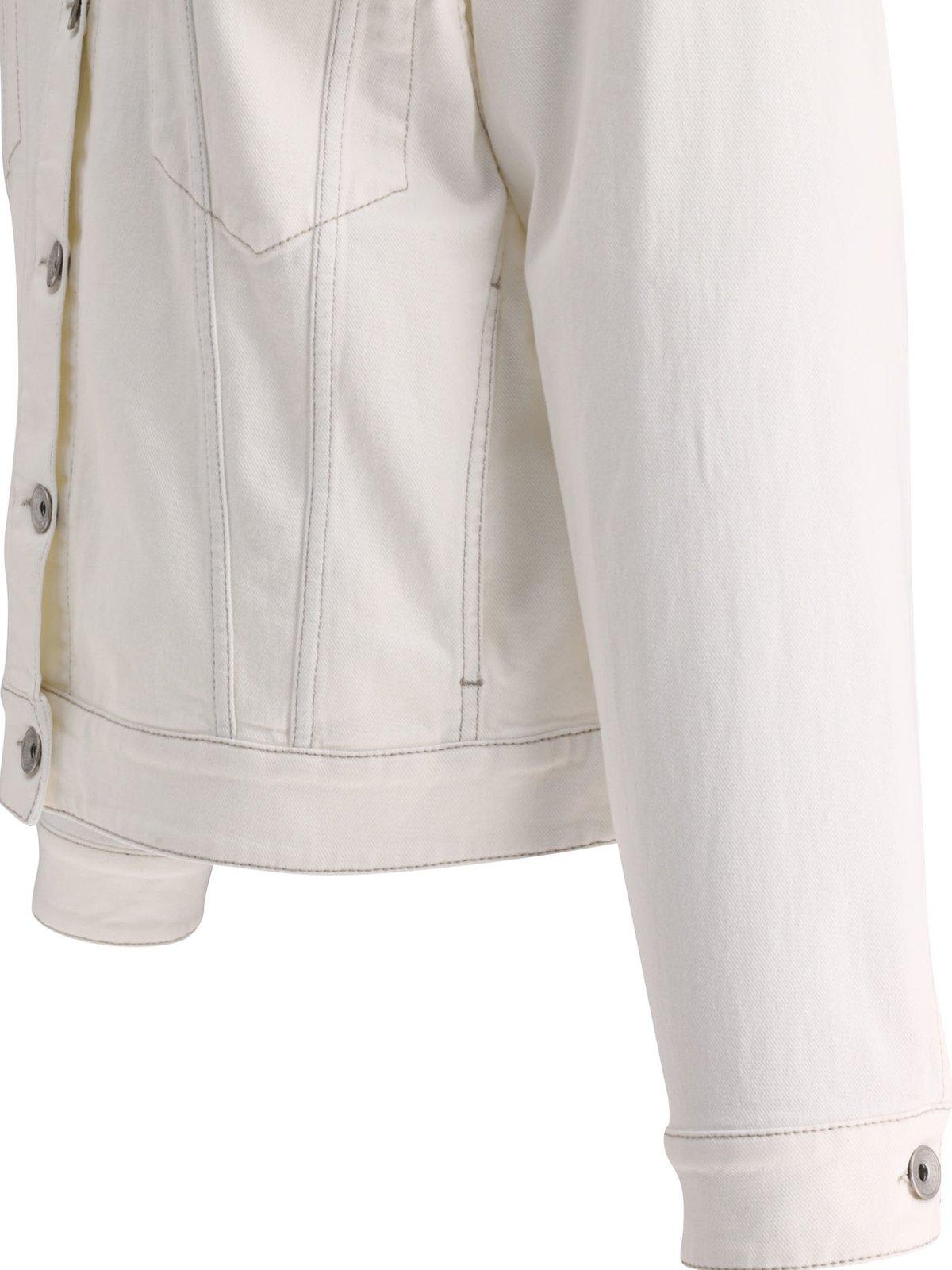 Shop Brunello Cucinelli Buttoned Denim Jacket In White
