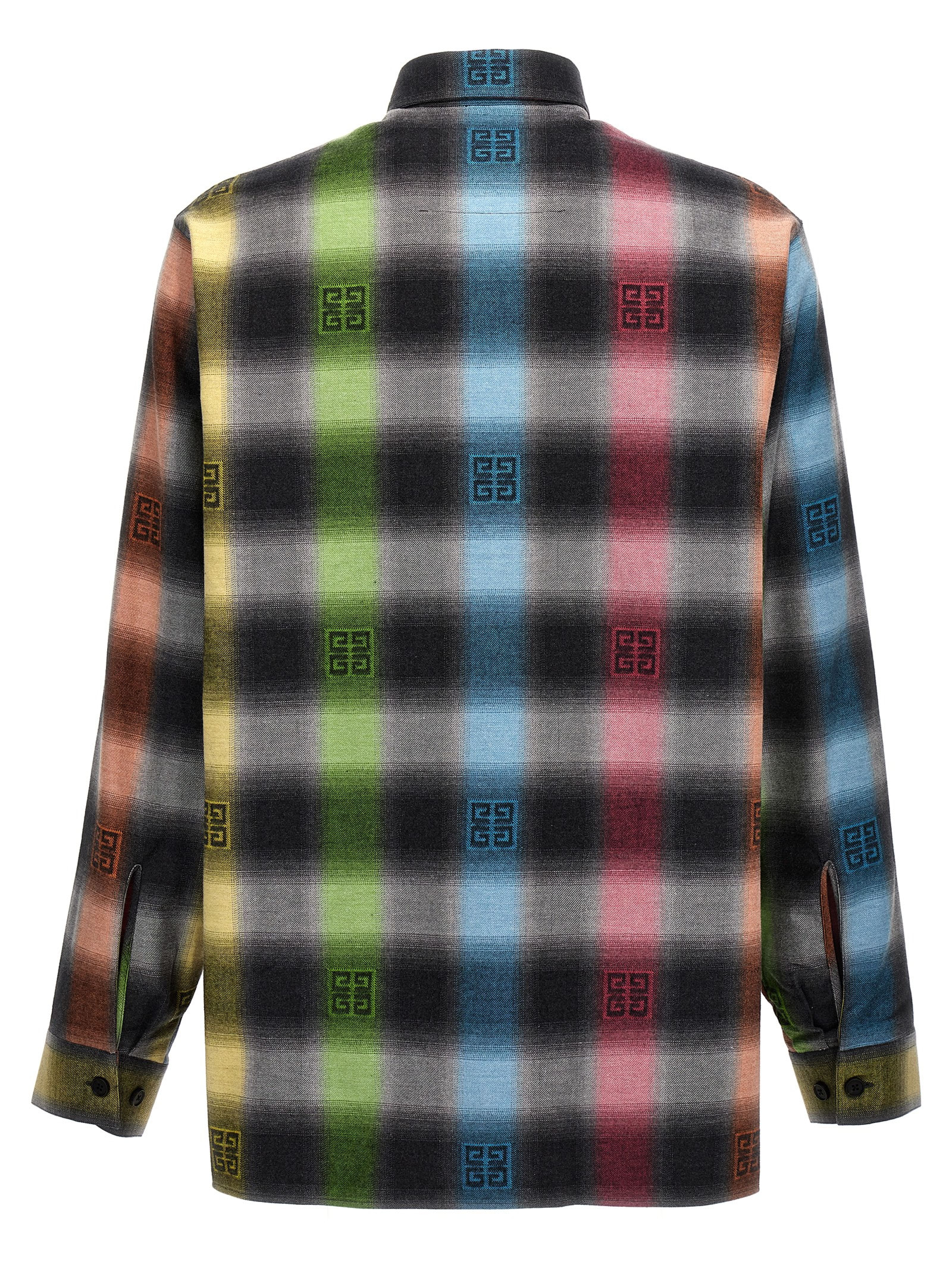 Givenchy Cotton Oversized Shirt Side Slits In Multicolour