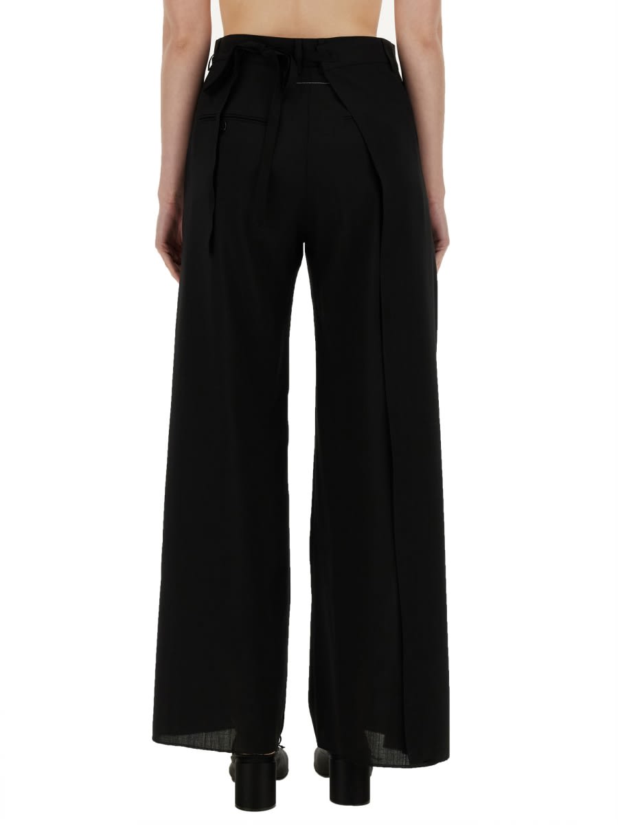 Shop Mm6 Maison Margiela Virgin Wool Pants In Black