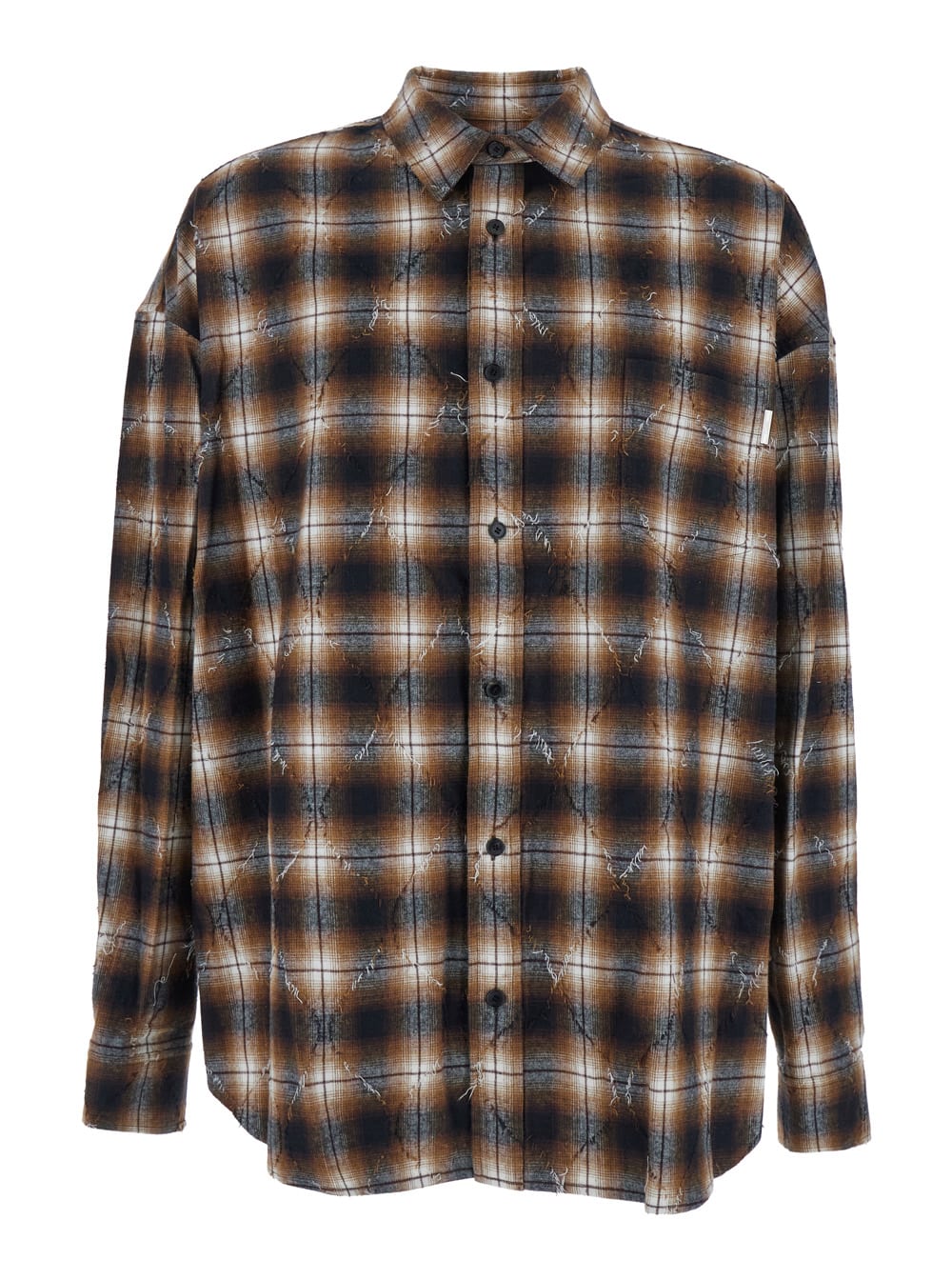 Juun. J Argyle Damaged Check Loose Fit Shirts