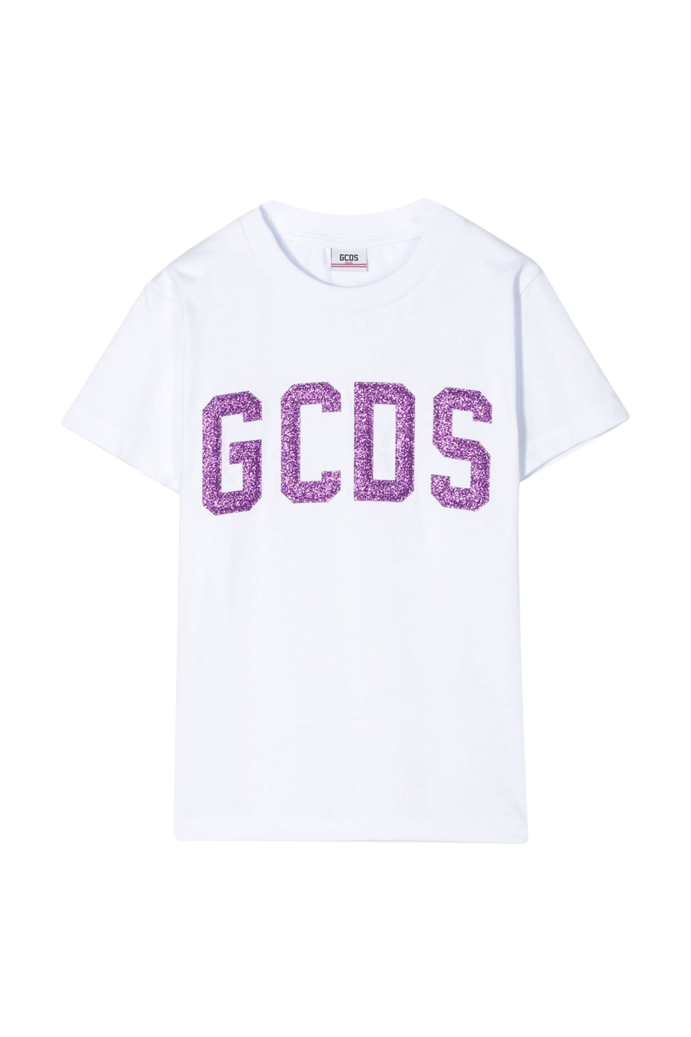 GCDS GCDS KIDS T-SHIRT WITH GLITTER LOGO,11241286
