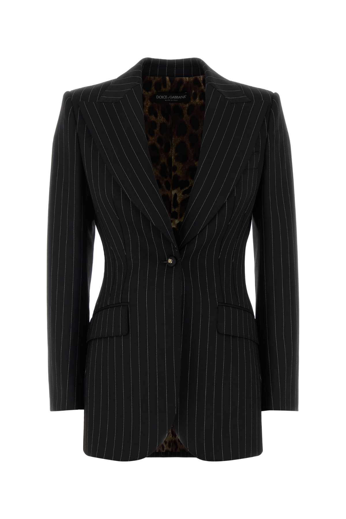 Dolce & Gabbana Embroidered Stretch Wool Blazer