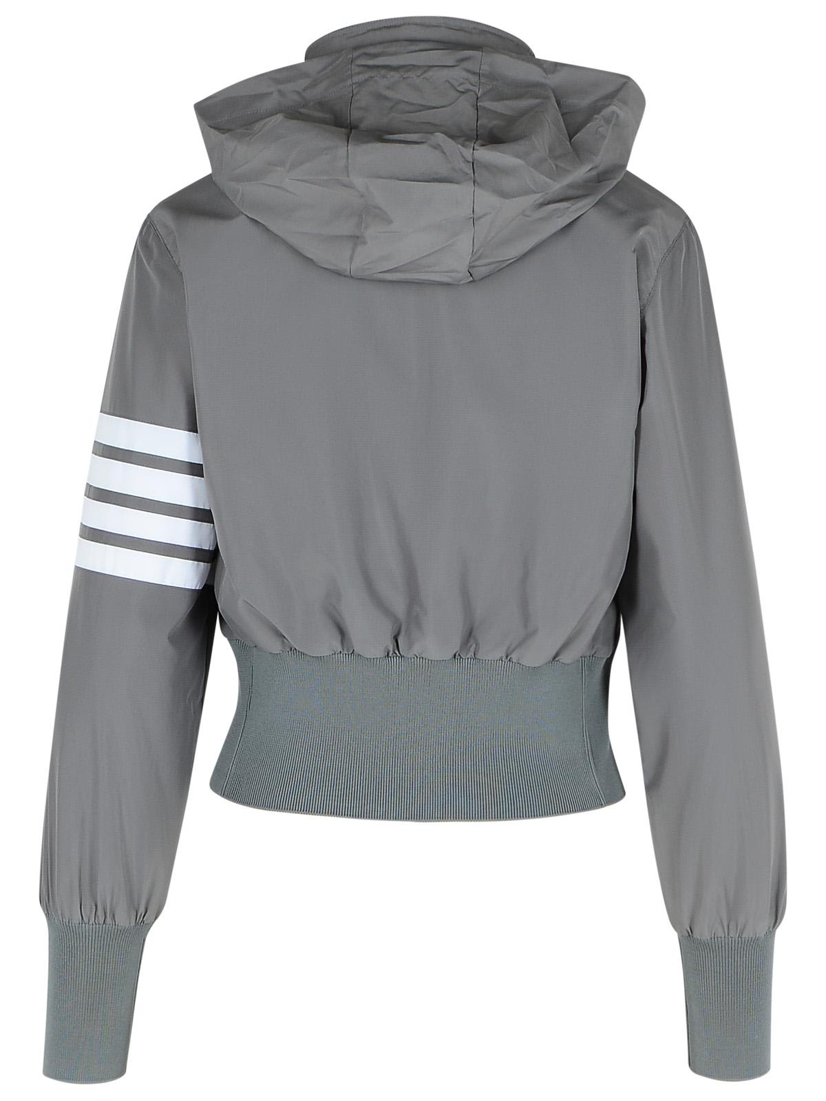 Thom Browne Grey Polyester Jacket In Med Grey