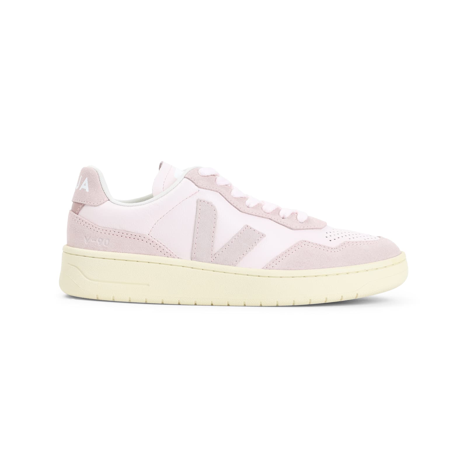 Veja White And Pink Elevated Sneakers With Textured Detailing