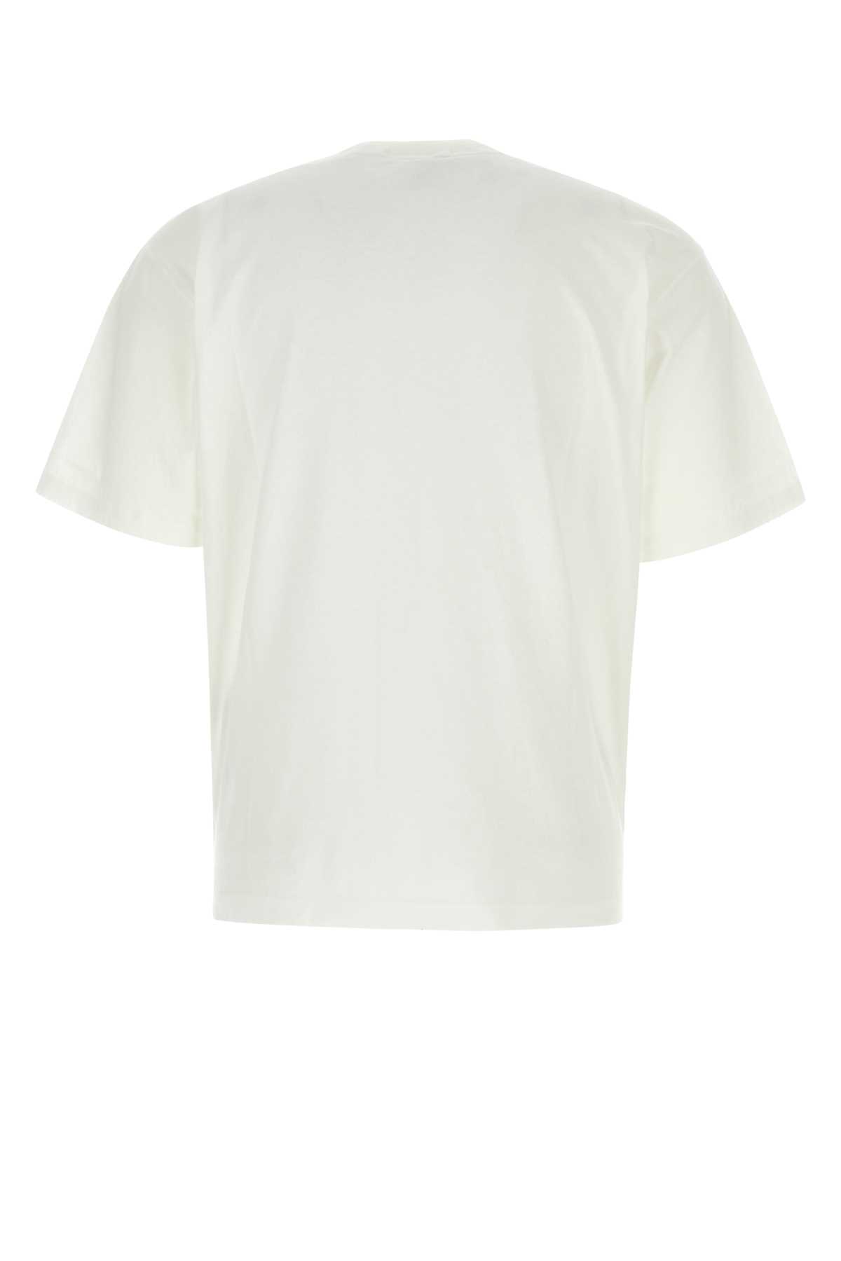 Stone Island White Cotton T-shirt In A0001