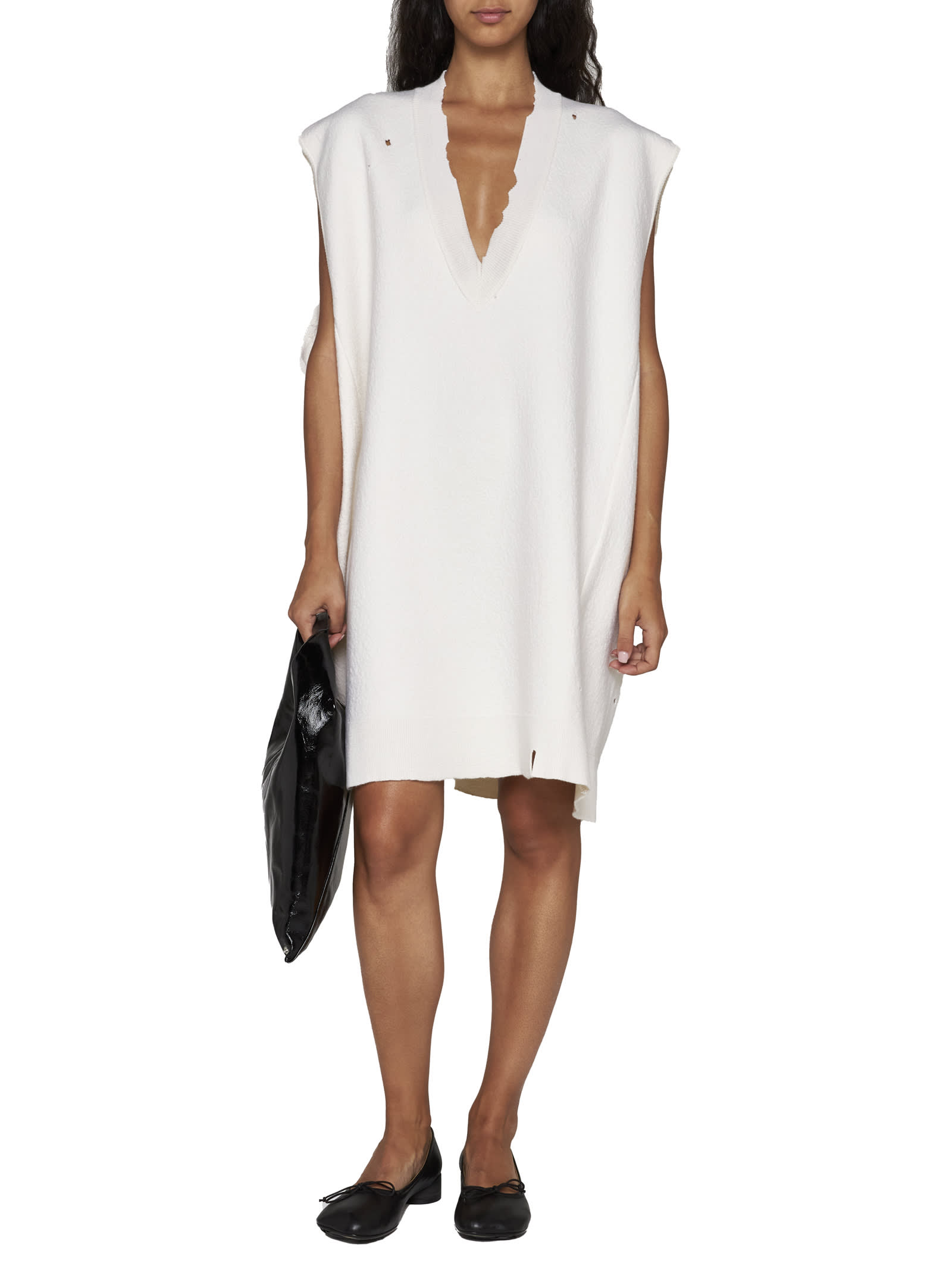Shop Mm6 Maison Margiela Dress In Off White