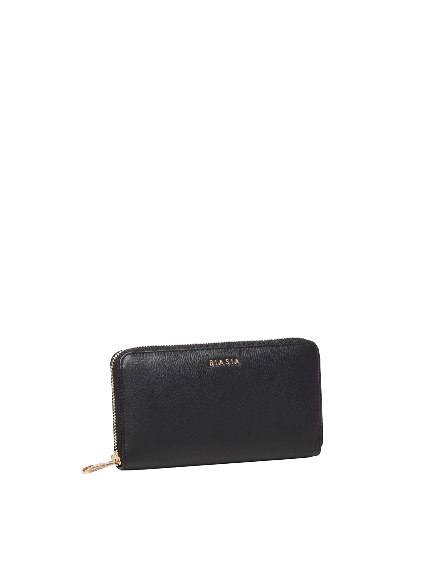 Biasia Leather Wallet With Logo In Gray