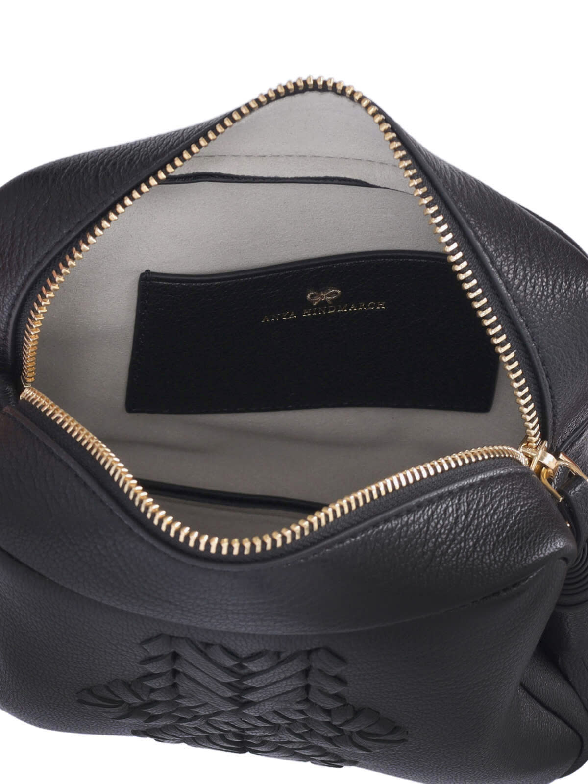 Shop Anya Hindmarch Logo Shoulder Bag In Black