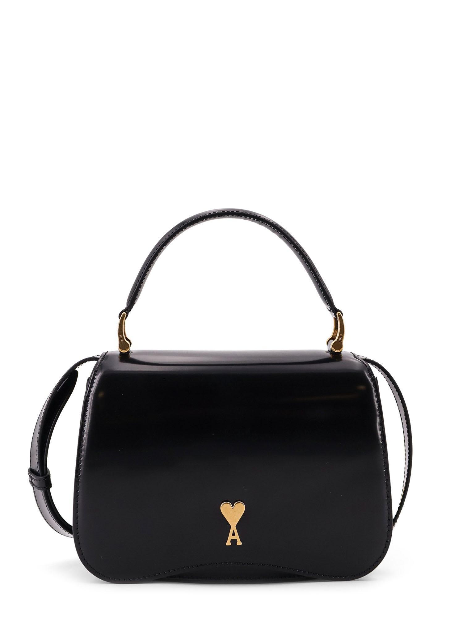Leather Shoulder Bag With Monogram Logo