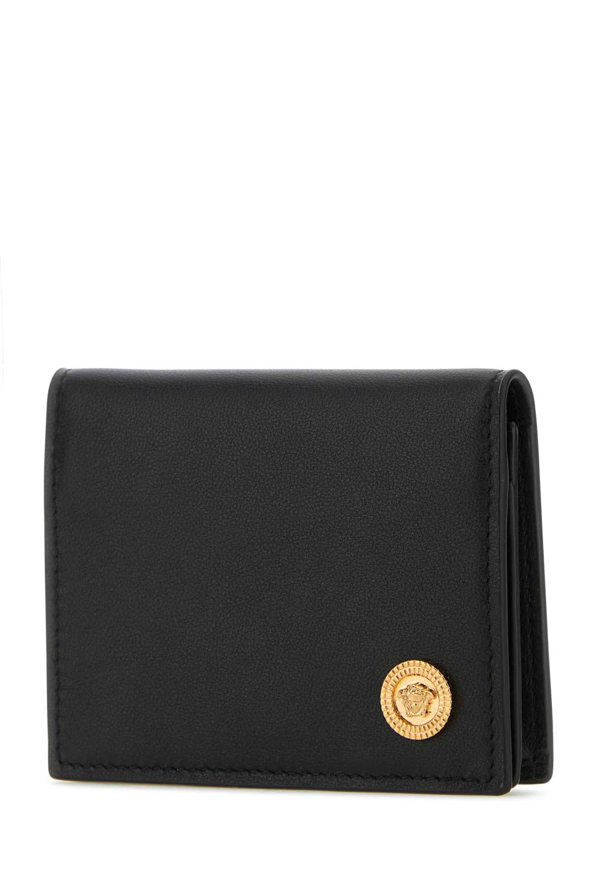Versace Black Leather Medusa Biggie Wallet In 1b00v