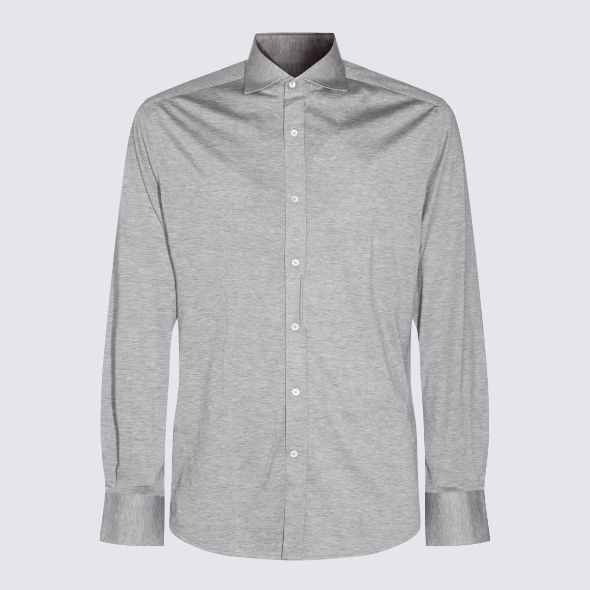 BRUNELLO CUCINELLI GREY SILK SHIRT 