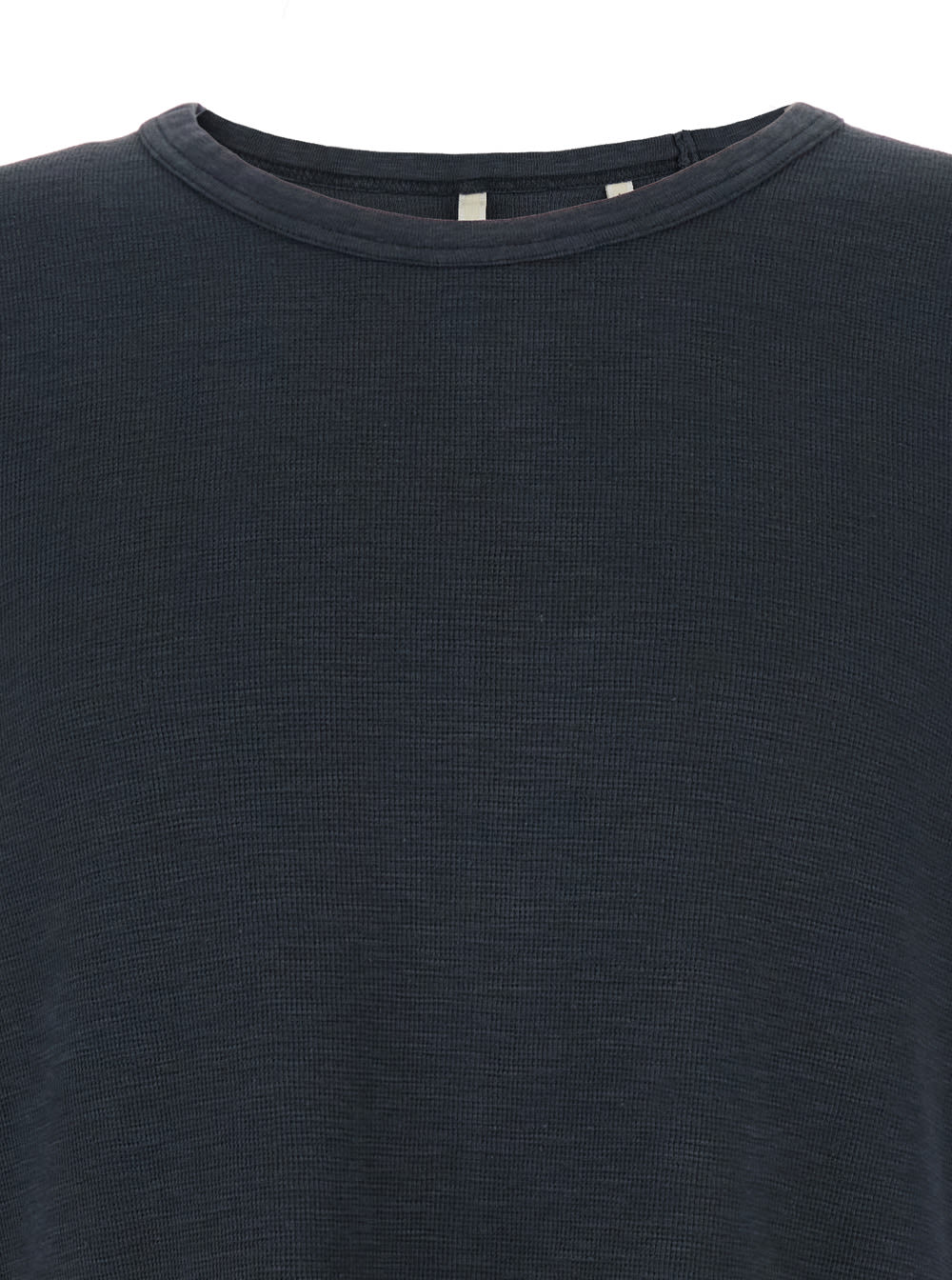 Sunflower Black Crewneck T-shirt With Long Sleeves And Fringed Hem In Cotton Man
