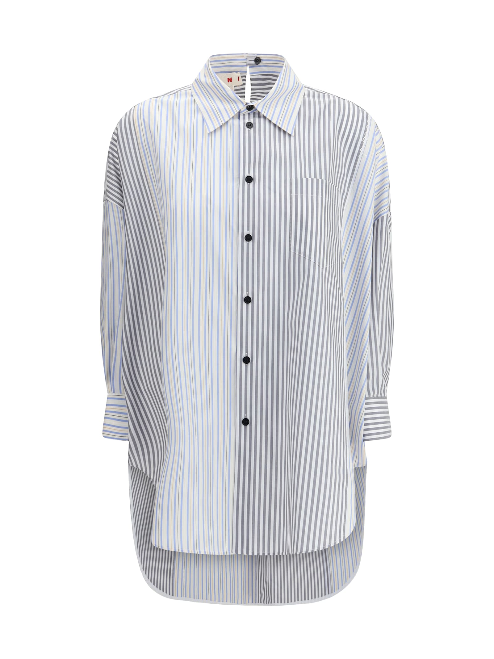 Marni Womens Stn63 Oversized Striped Cotton Shirt