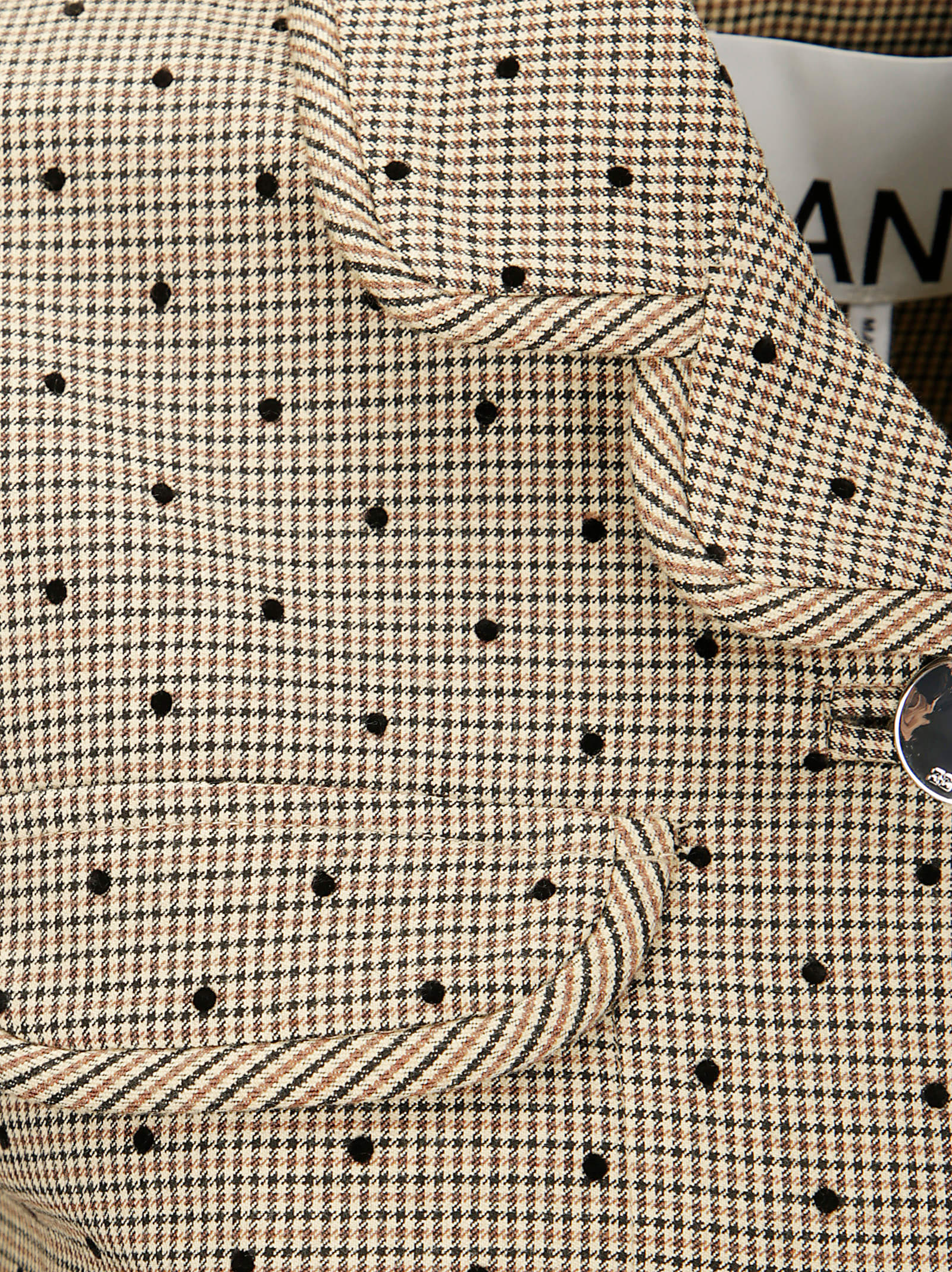 Ganni Flock Check Suiting Blazer