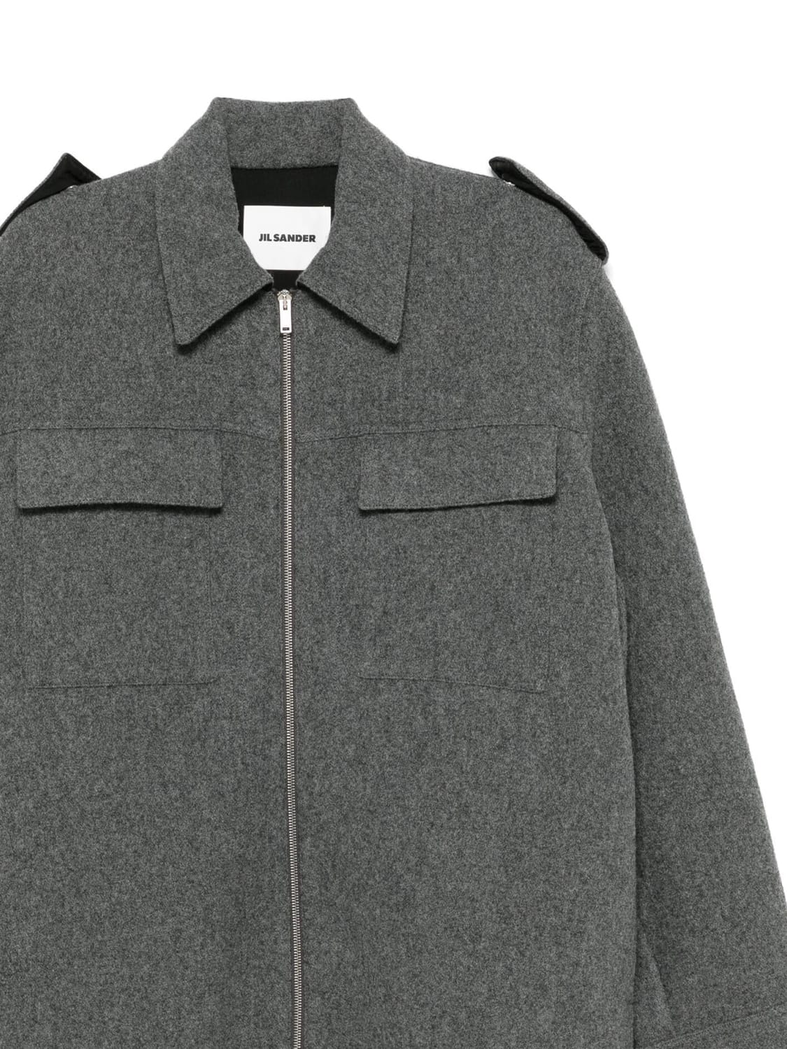 Jil Sander Structured Wool Shirt In Grey