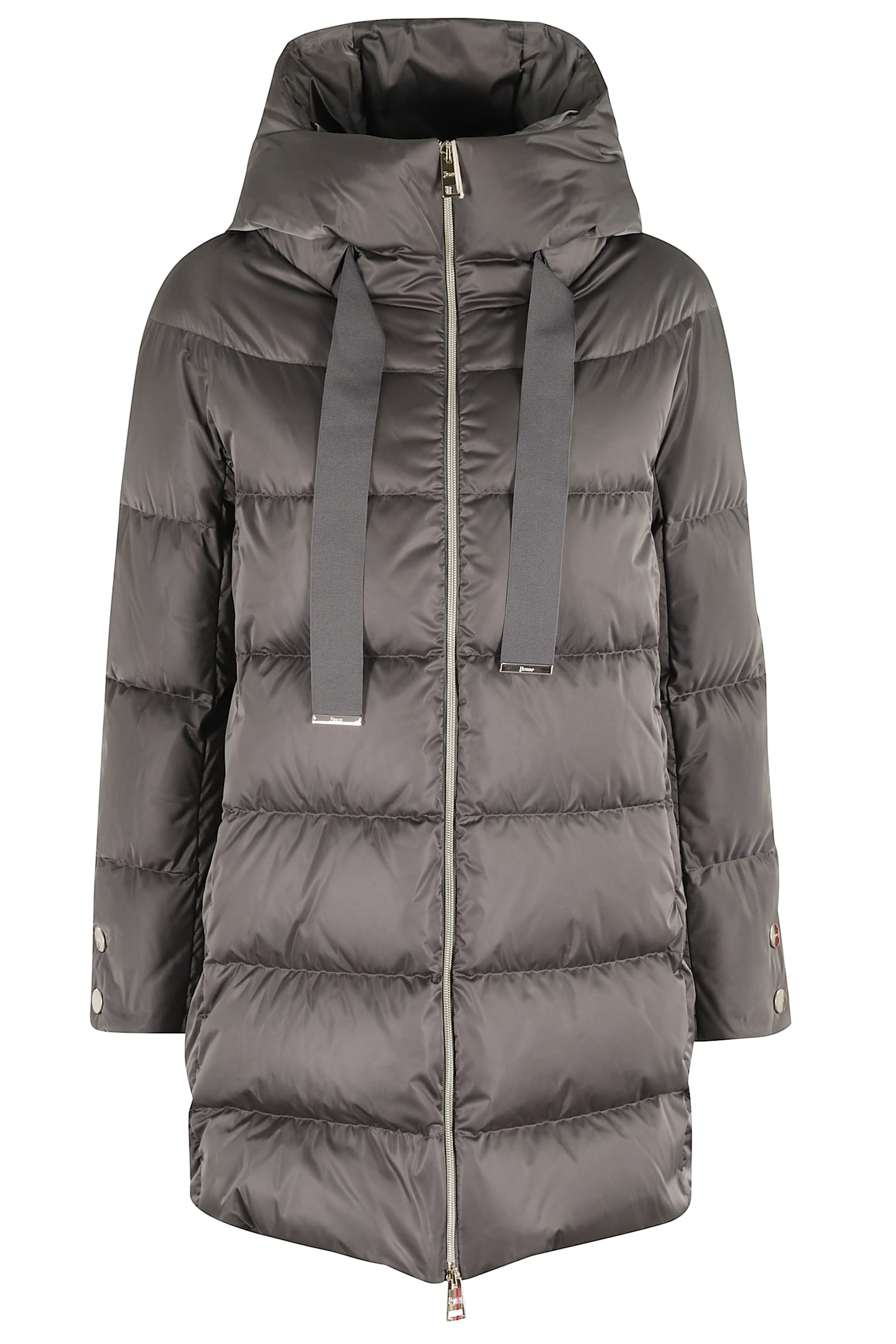 Herno A-line Down Jacket With Structured Hood In Gray