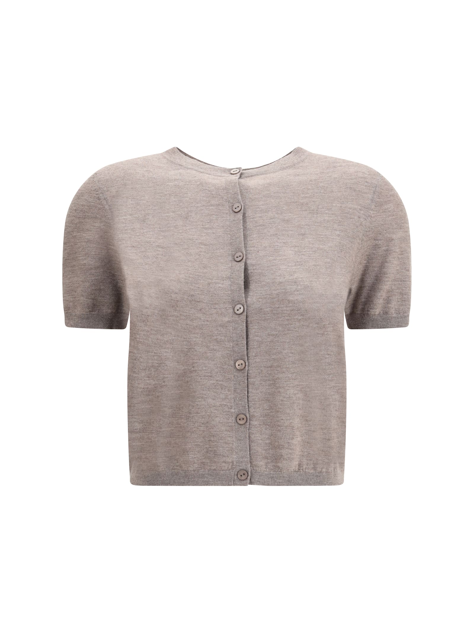 Lisa Yang Charlotte Short-sleeve Cardigan In Brown