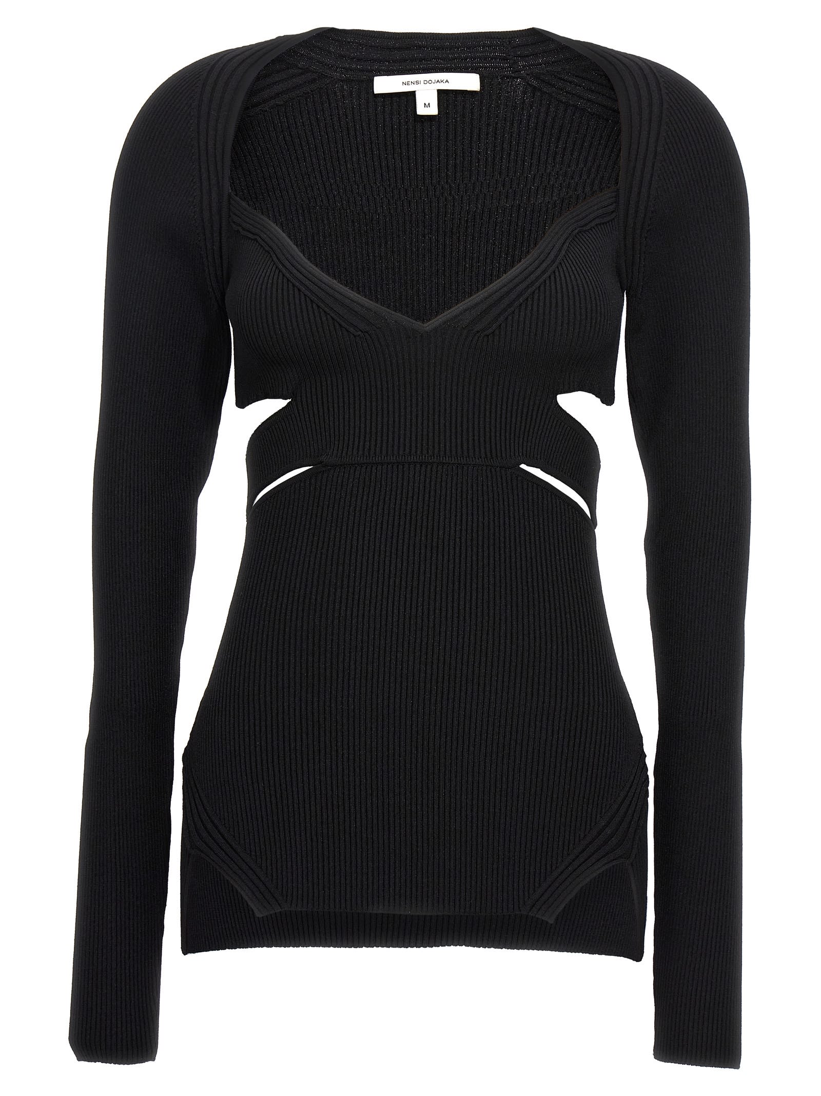 Shop Nensi Dojaka Cut-out Sweater In Black