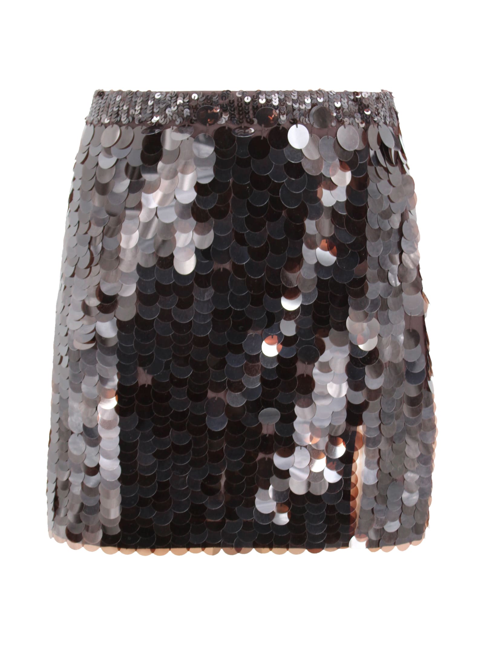Parosh Brown Skirt With Sequin Detailing Parosh Brown Skirt With Sequin Detailing