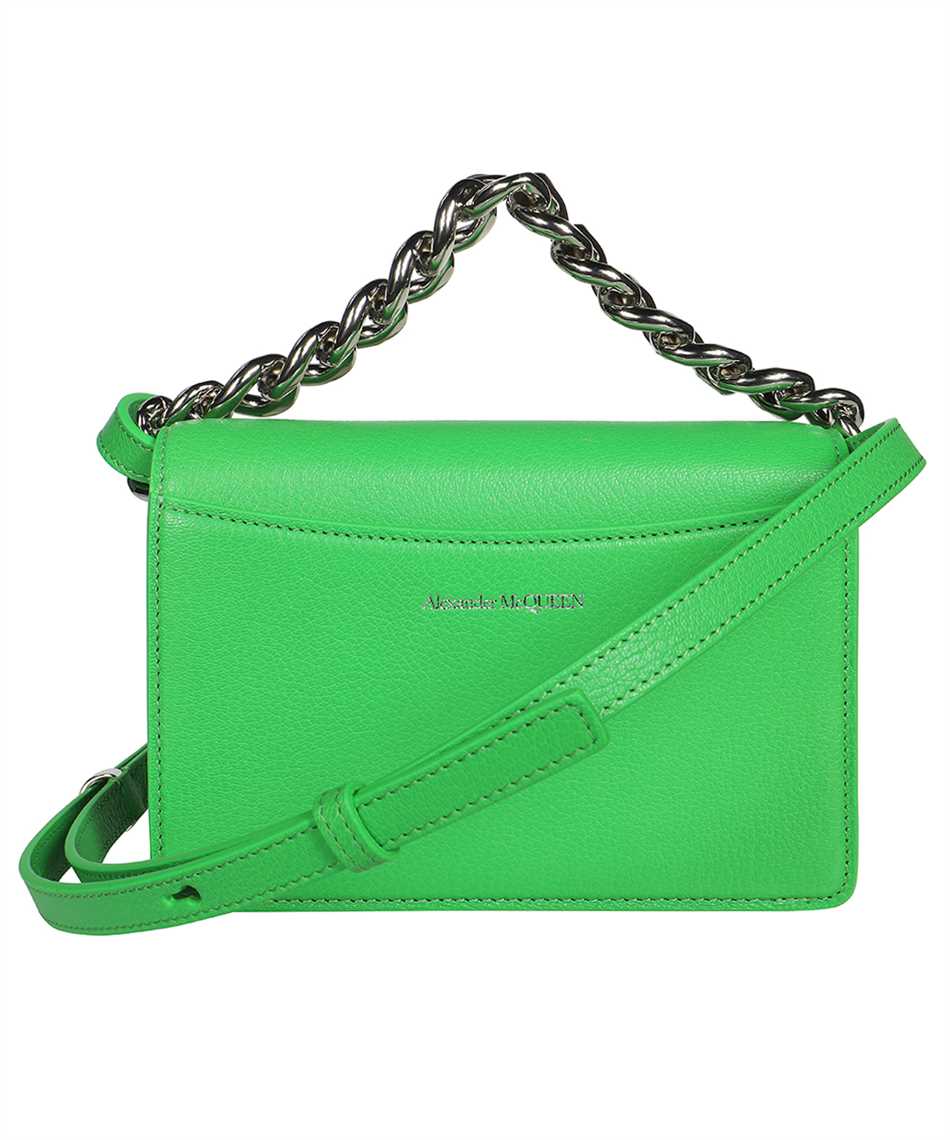 Shop Alexander Mcqueen The Four Ring Mini Leather Mini-bag In Green