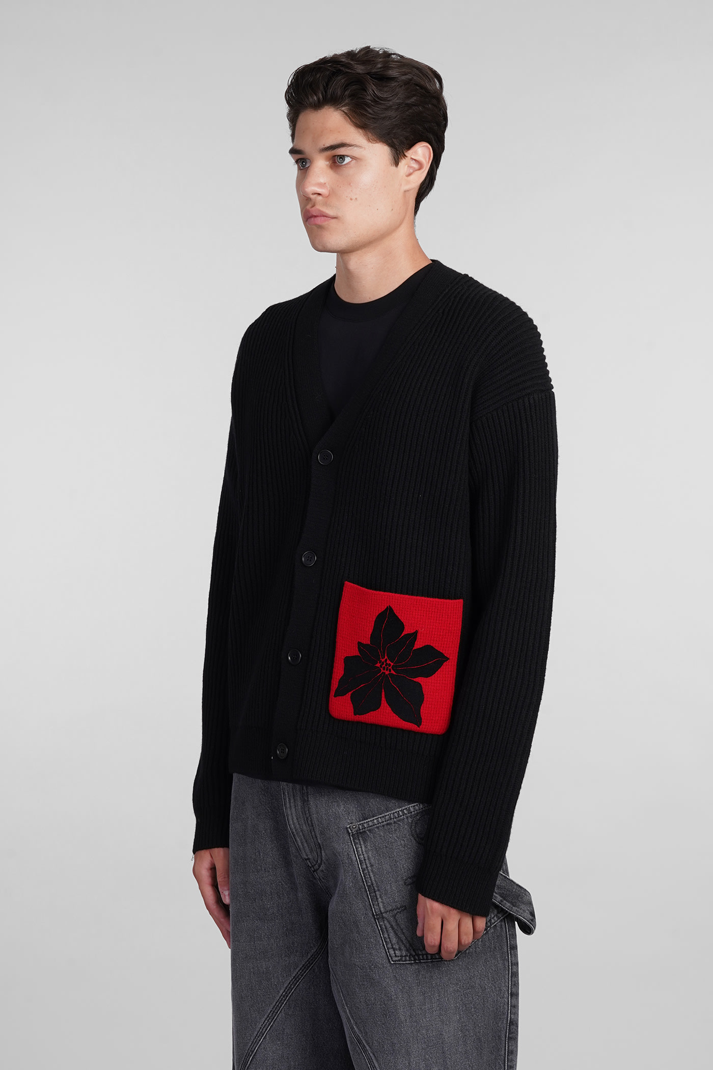 Shop Jw Anderson Cardigan In Black Wool