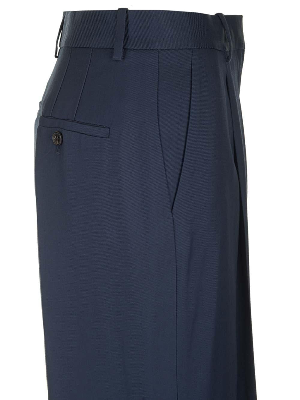 Shop Theory High Waist Pleated Pants In Blue