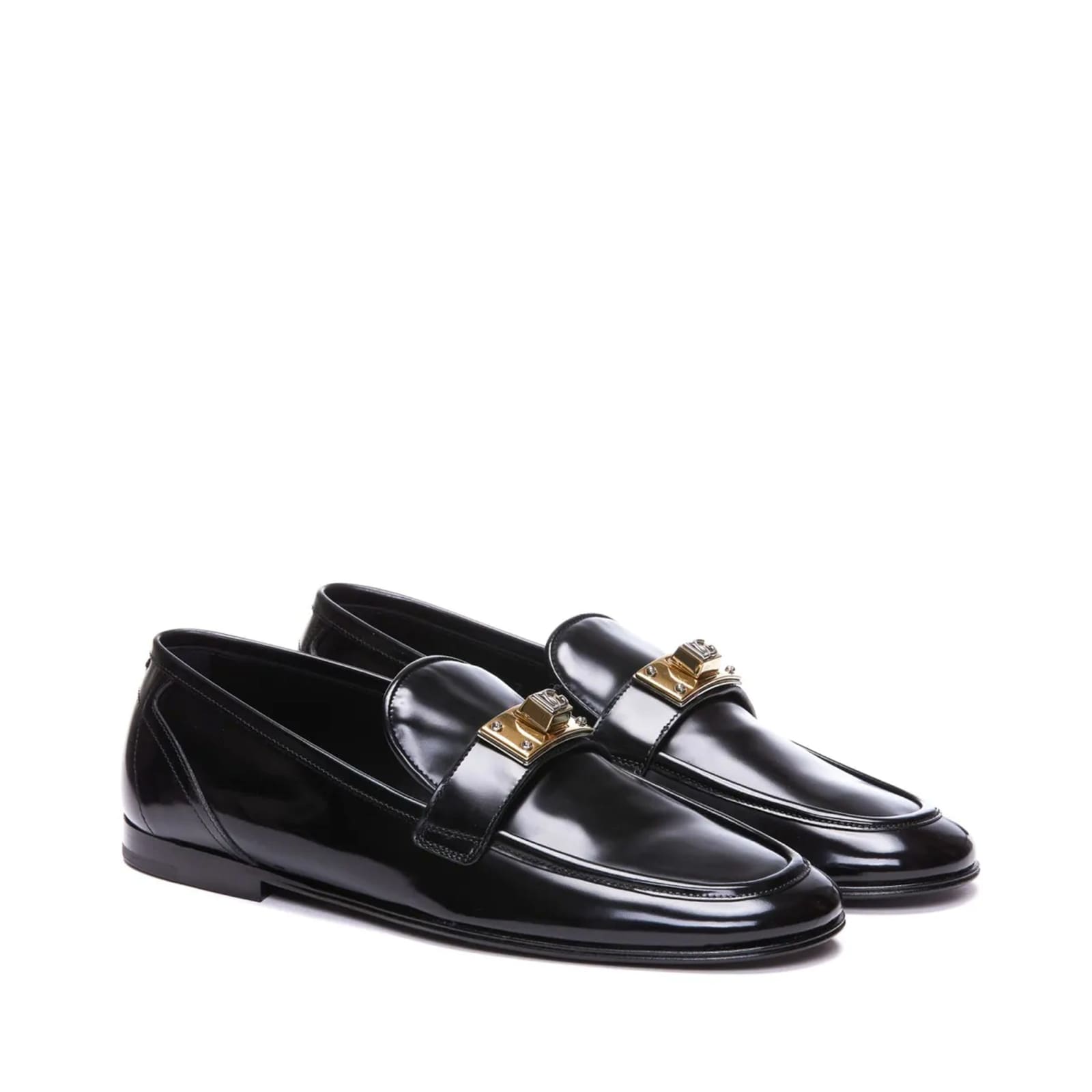 Shop Dolce & Gabbana Leather Loafers In Black