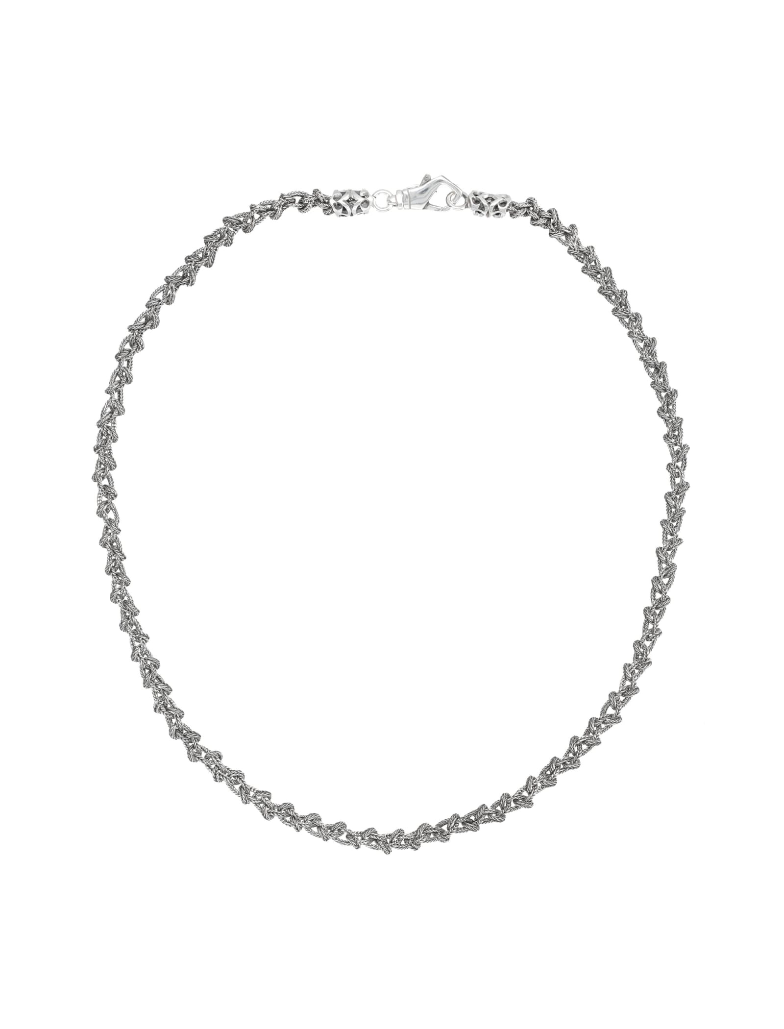 Shop Emanuele Bicocchi Small New Rope Knot Necklace In Silver