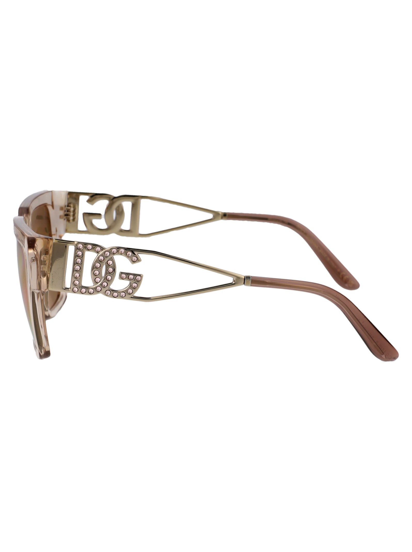 Dolce & Gabbana Eyewear 0dg4446b Sunglasses In 343203 Transparent Camel