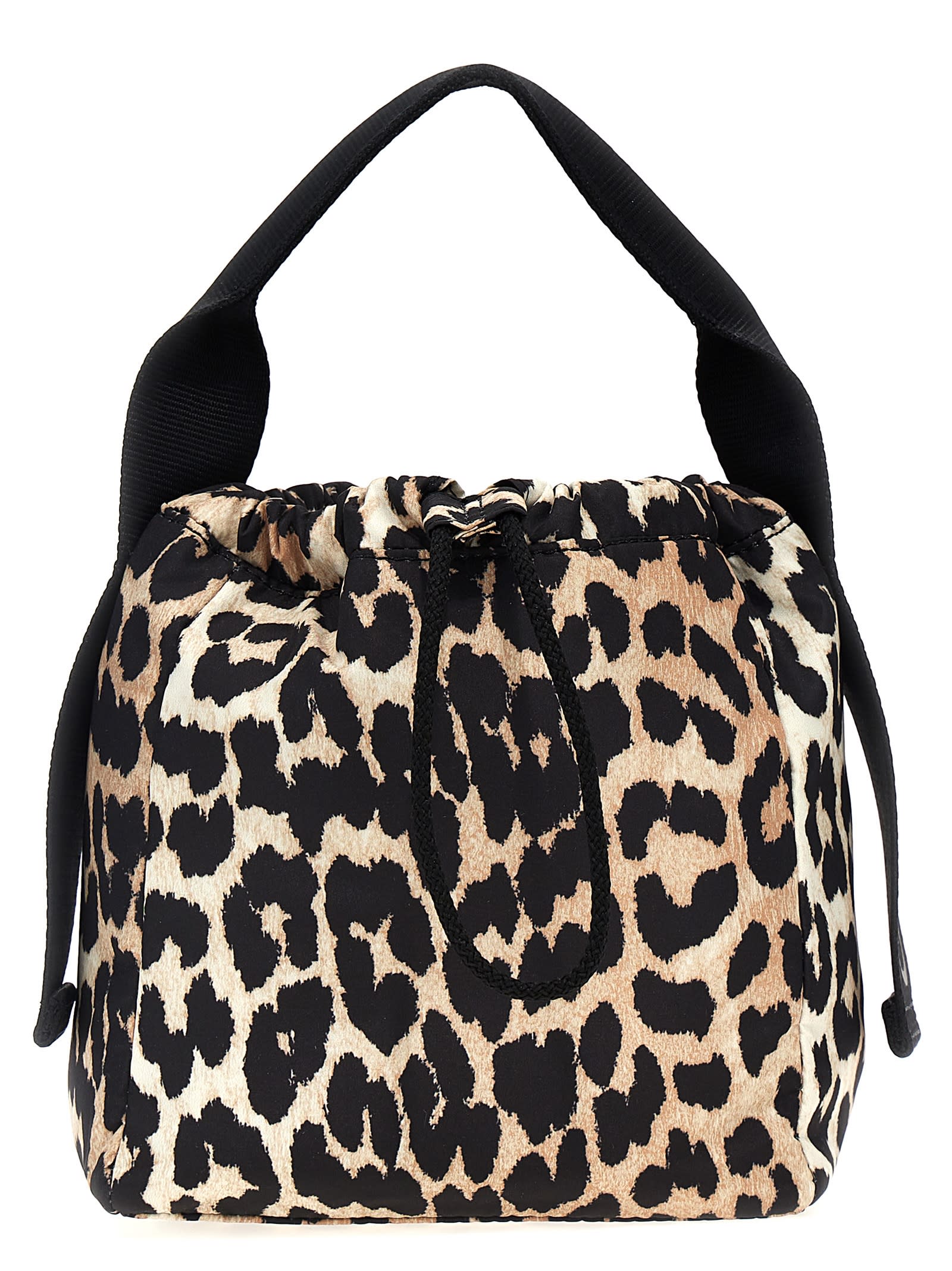 Ganni Leopard Tech Pouch Handbag In Multicolor