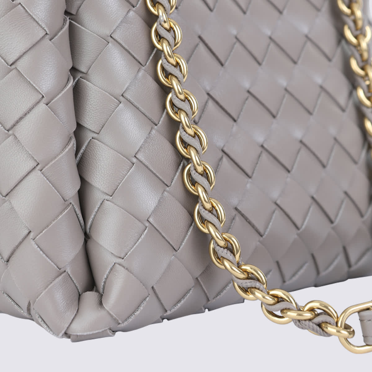 Bottega Veneta Grey Leather Parachute Small Satchel In Yellow