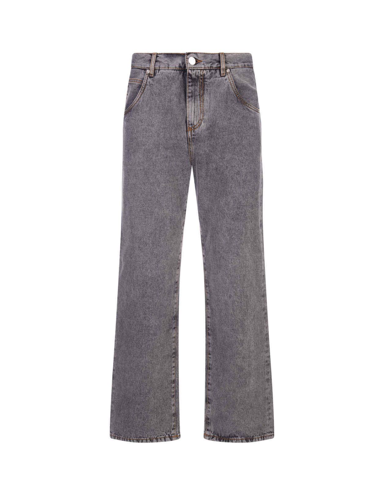 Etro Grey Cotton Denim Jeans With Logo