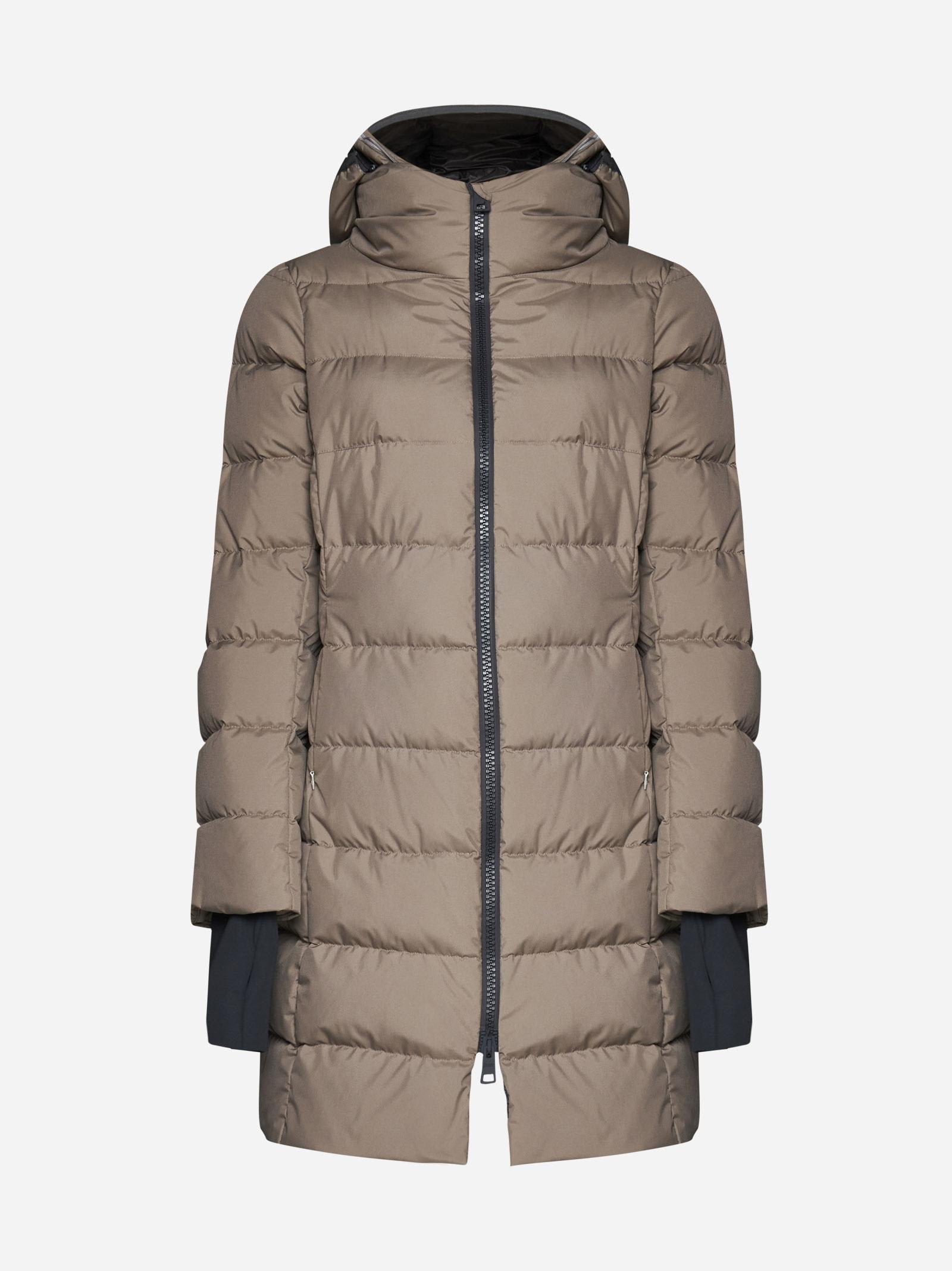 Hooded Quilted Nylon Down Parka Jacket