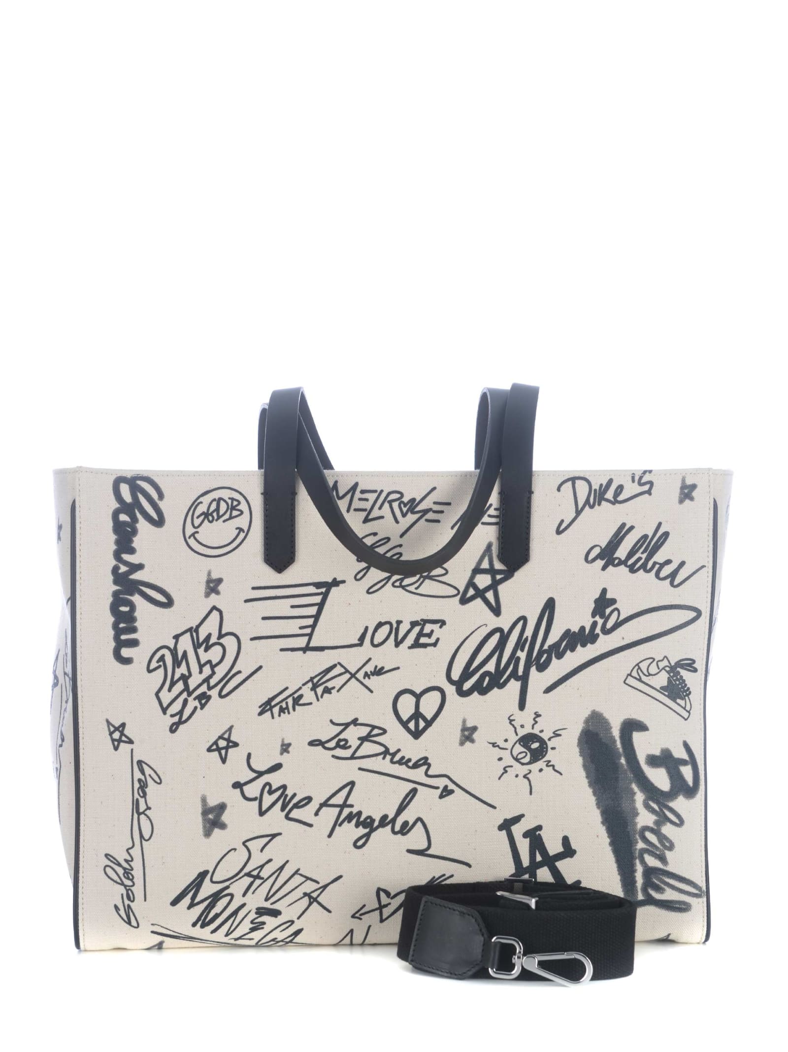 Shop Golden Goose Tote Bag  California Journey In Cotton In White