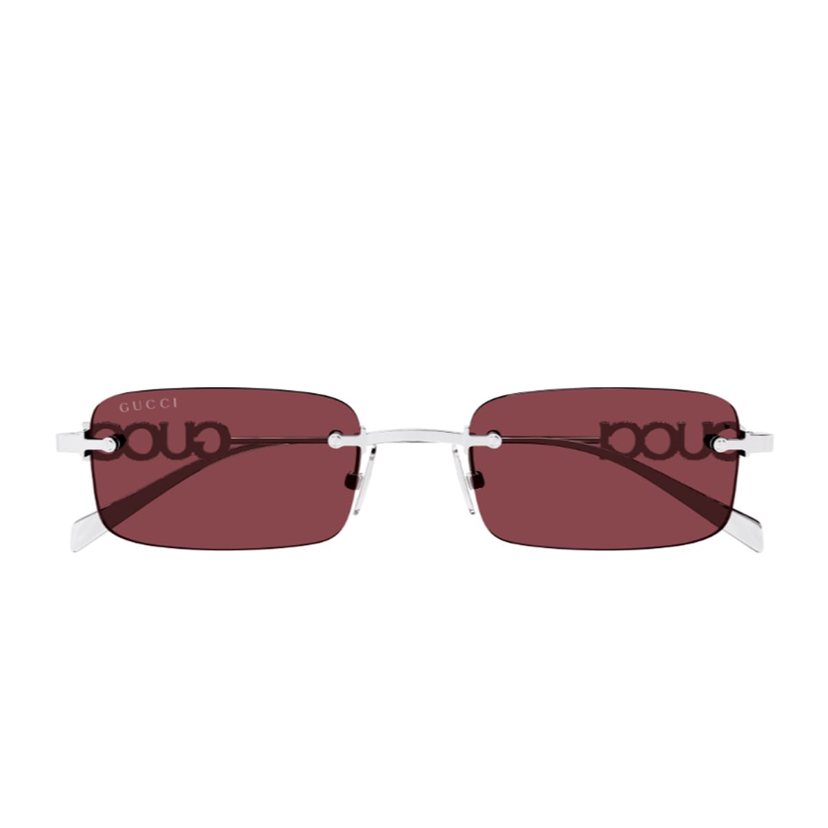 Gucci Gg1808s Linea Name Of Brand 004 Silver Red Sunglasses In White
