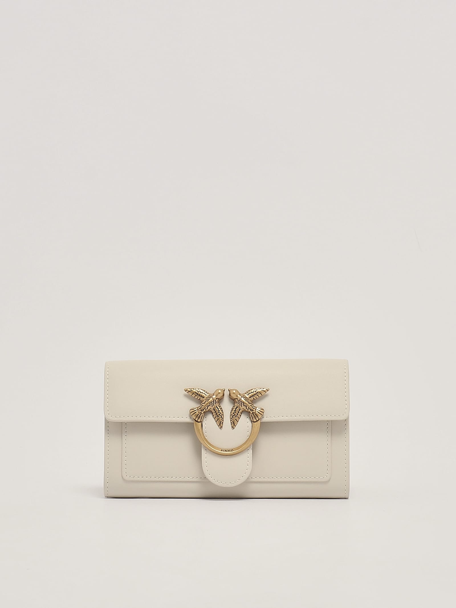 Shop Pinko Love One Wallet C Shoulder Bag In Bianco