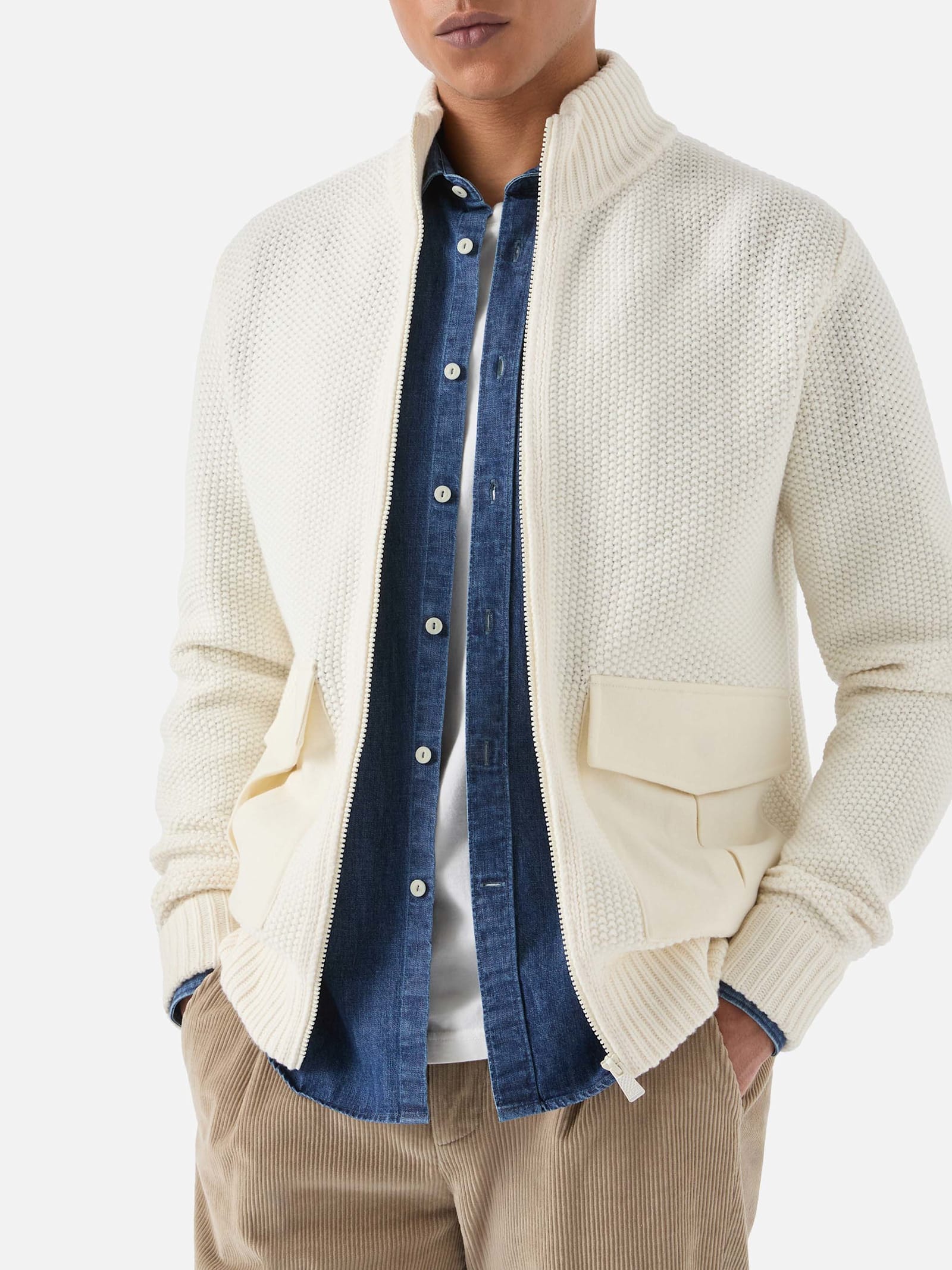 MC2 Saint Barth Knitted Bomber Andermatt With Felt Pockets