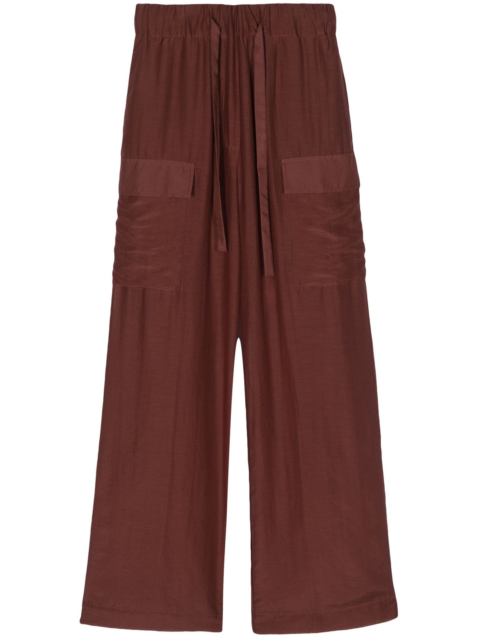 Brown Cotton-silk Blend Trousers