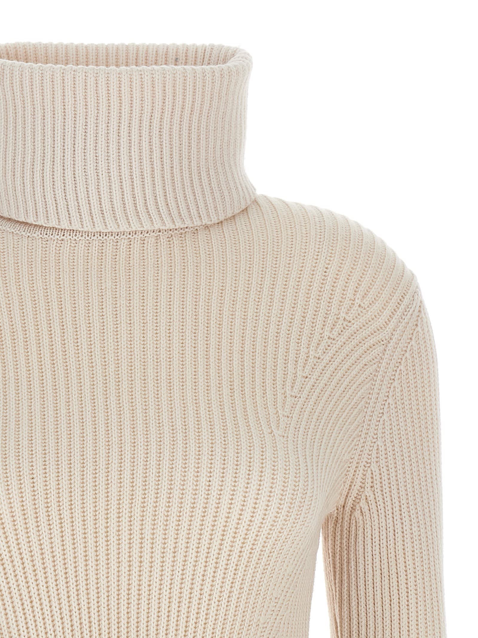 Shop Zimmermann Illustration Peplum Sweater In Beige