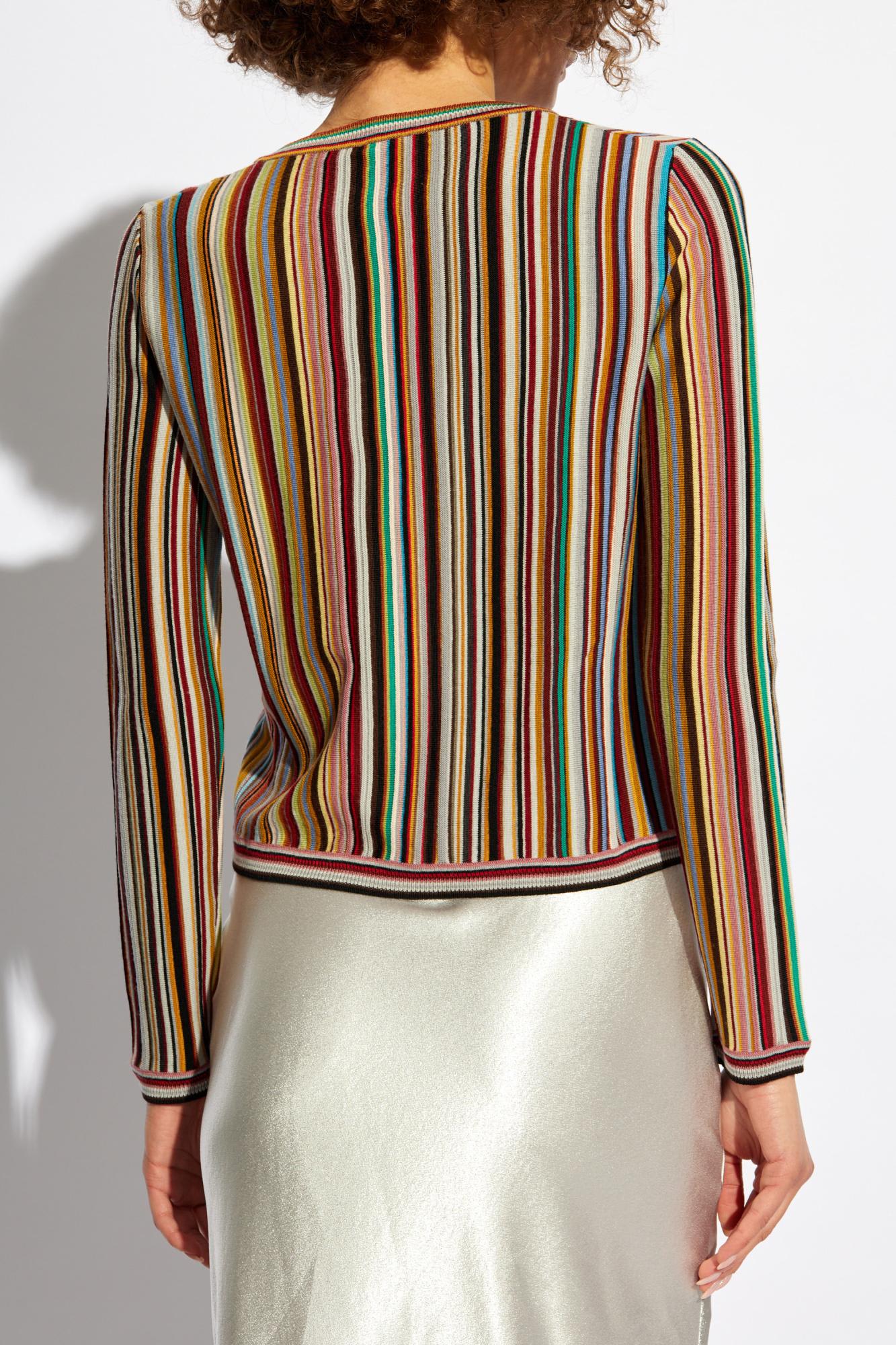 Shop Paul Smith Wool Cardigan In Multicolour