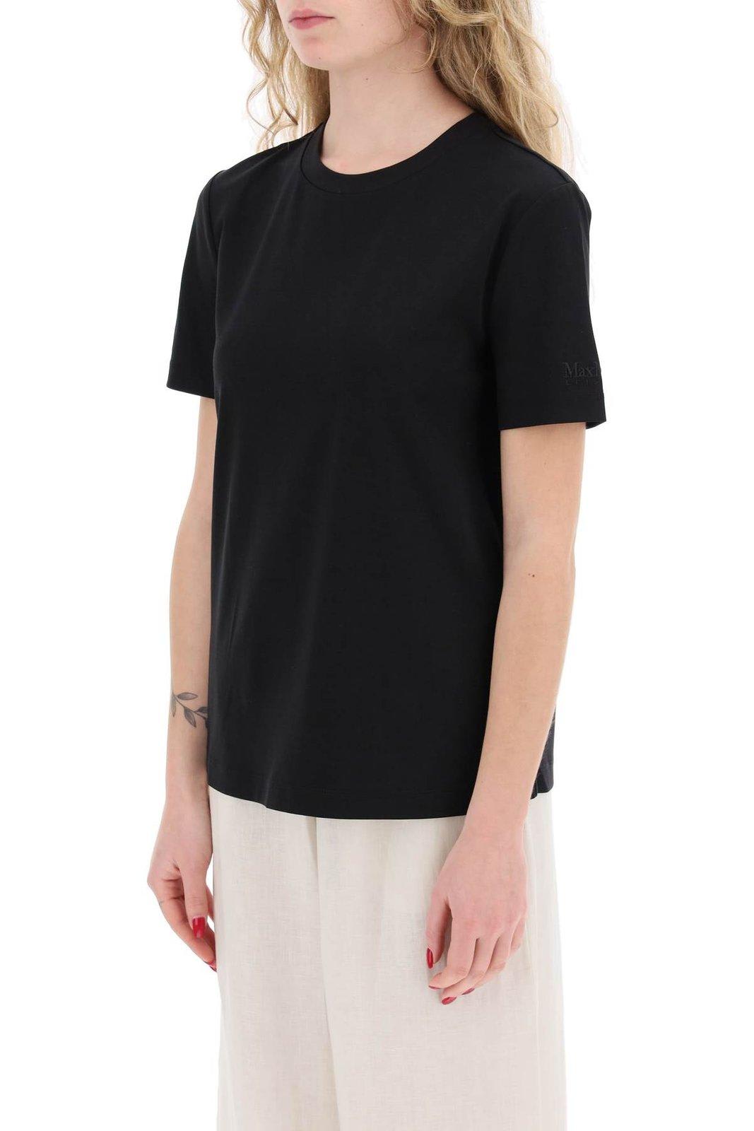 Shop Max Mara Crewneck Short-sleeved T-shirt In Nero (black)