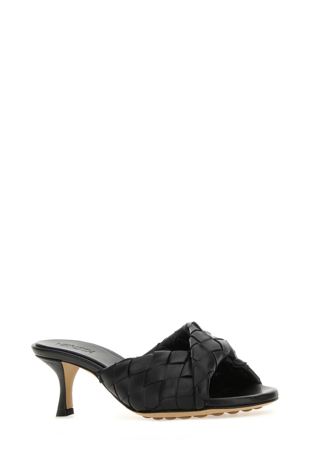 Shop Bottega Veneta Black Nappa Leather Blink Mules In Nero