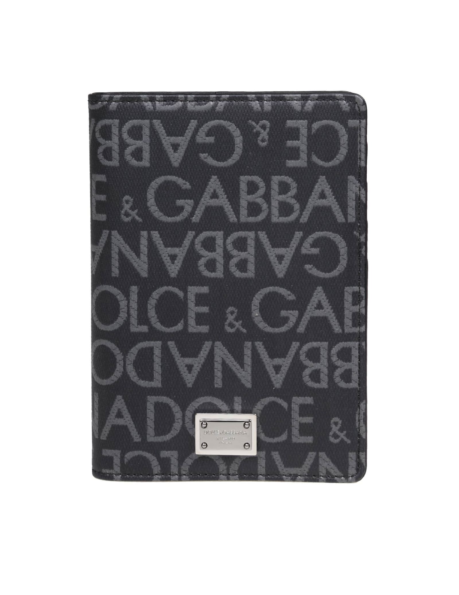 Dolce & Gabbana Card Holder With Logo In Black / Grey