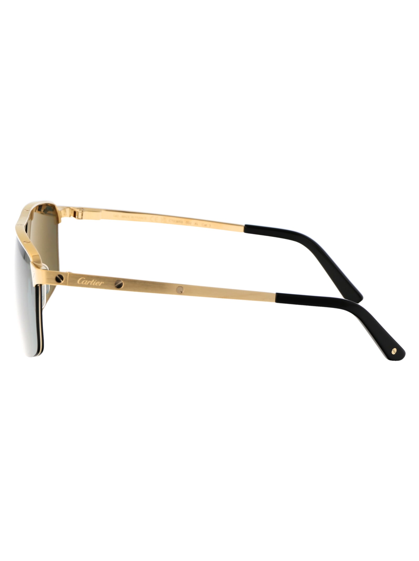 Shop Cartier Ct0385s Sunglasses In 002 Gold Gold Green