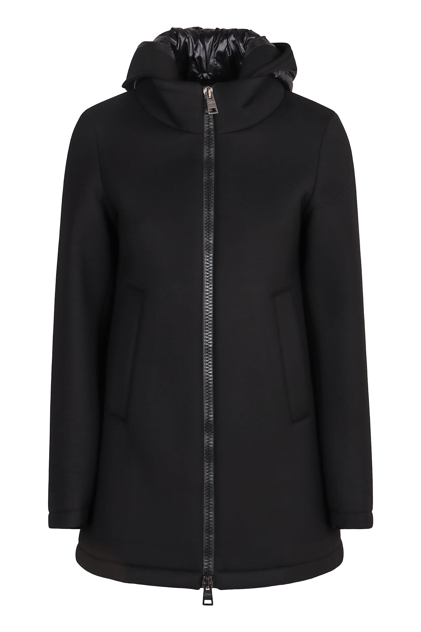 Herno Padded Hooded Coat In Black
