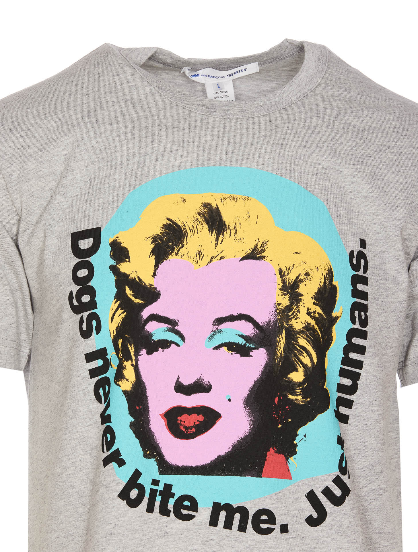 Shop Comme Des Garçons Marilyn Monroe Print T-shirt In Grey