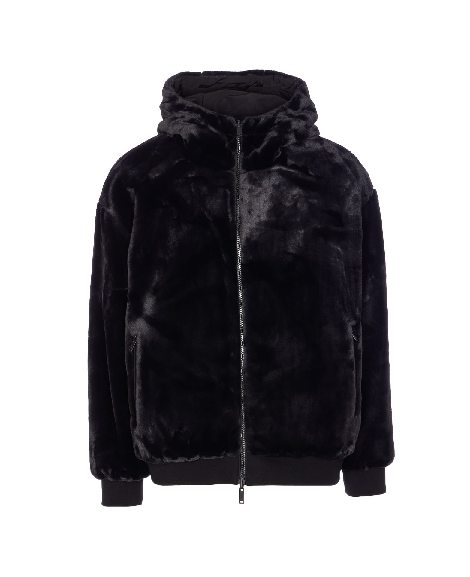 Moose Knuckles Roland Reversible Bunny Jacket In Black